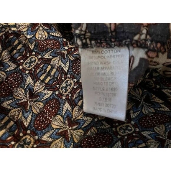 Umgee Tunic Dress M Blue Multi Print Flutter Sleeve Boho Chic Cottagecore Casual - Picture 4 of 6